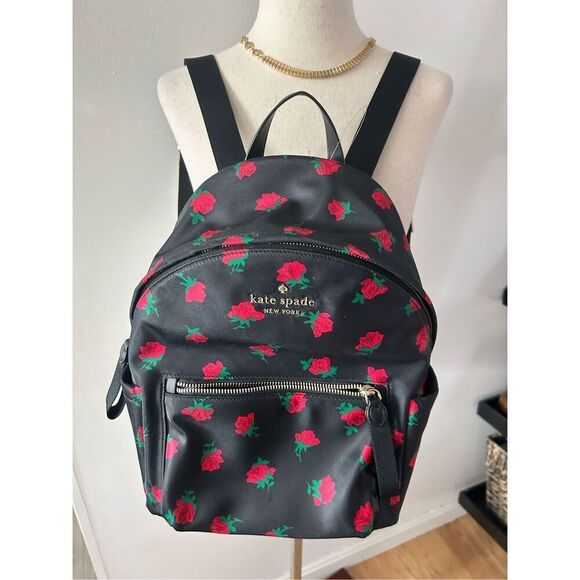 Kate spade rose covered backpack cloth - Picture 1 of 5